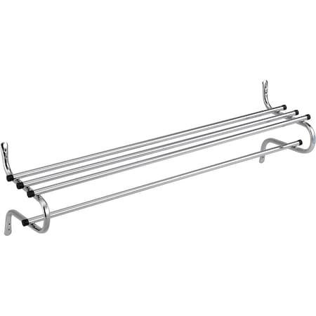 Interion By Global Industrial Interion Wall Mount Coat & Towel Rack With Shelf, 60inW, Chrome 695828